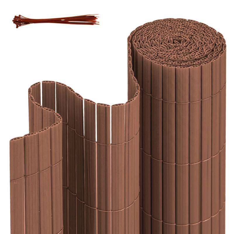 PVC Sichtschutzmatte Sichtschutzzaun Sichtschutz für Zaun Balkon Braun 1,8 x 4m