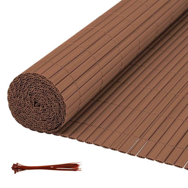 PVC Sichtschutzmatte Sichtschutzzaun Balkon Windschutz Sichtschutz für Zaun Braun 100x300cm