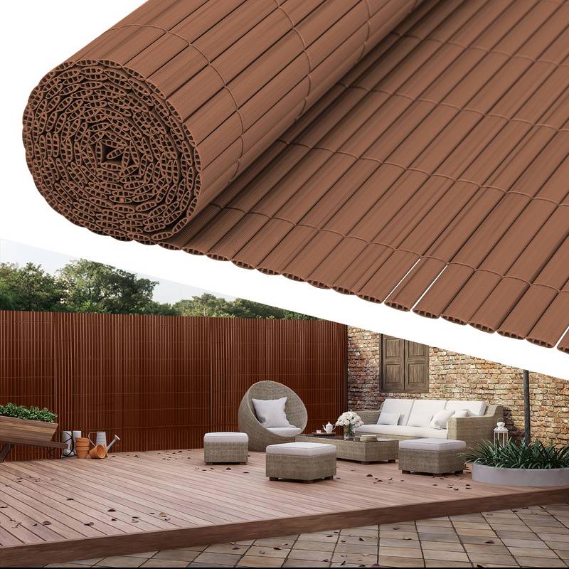 PVC Sichtschutzmatte Sichtschutzzaun Balkon Windschutz Sichtschutz für Zaun Braun 140x800cm