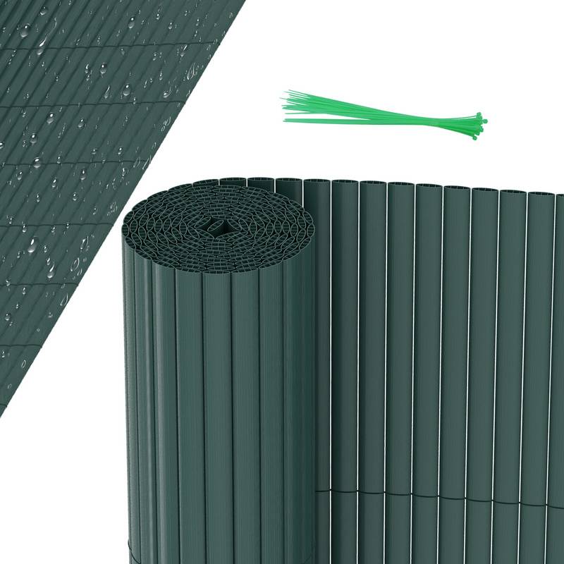 PVC Sichtschutzmatte Sichtschutzzaun Balkon Windschutz Sichtschutz für Zaun Grün 140x300cm