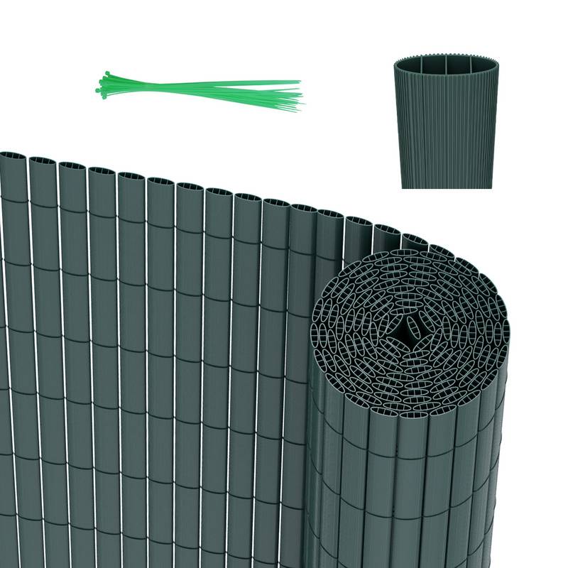 PVC Sichtschutzmatte Sichtschutzzaun Balkon Windschutz Sichtschutz für Zaun Grün 140x400cm