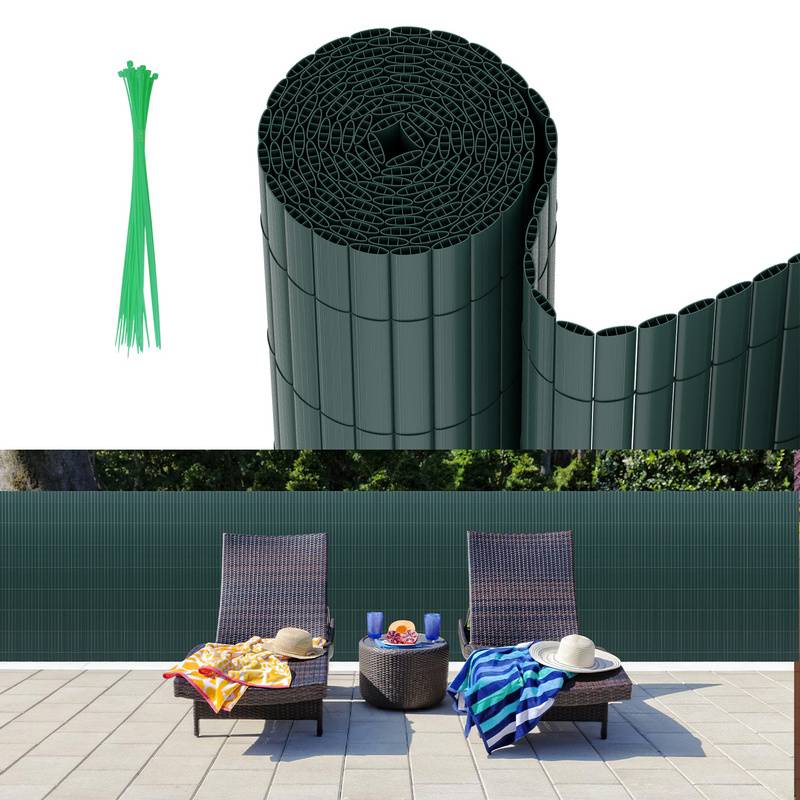 PVC Sichtschutzmatte Sichtschutzzaun Balkon Windschutz Sichtschutz für Zaun Grün 140x600cm
