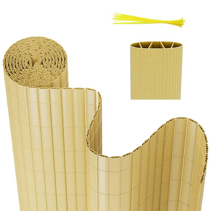 PVC Sichtschutzmatte Sichtschutzzaun Sichtschutz für Zaun Garten Wetterfest Bambus 180x300cm