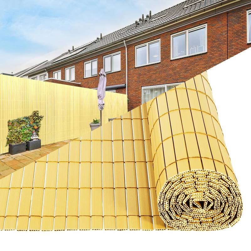 PVC Sichtschutzmatte Sichtschutzzaun Sichtschutz für Zaun Garten Wetterfest Bambus 100x500cm