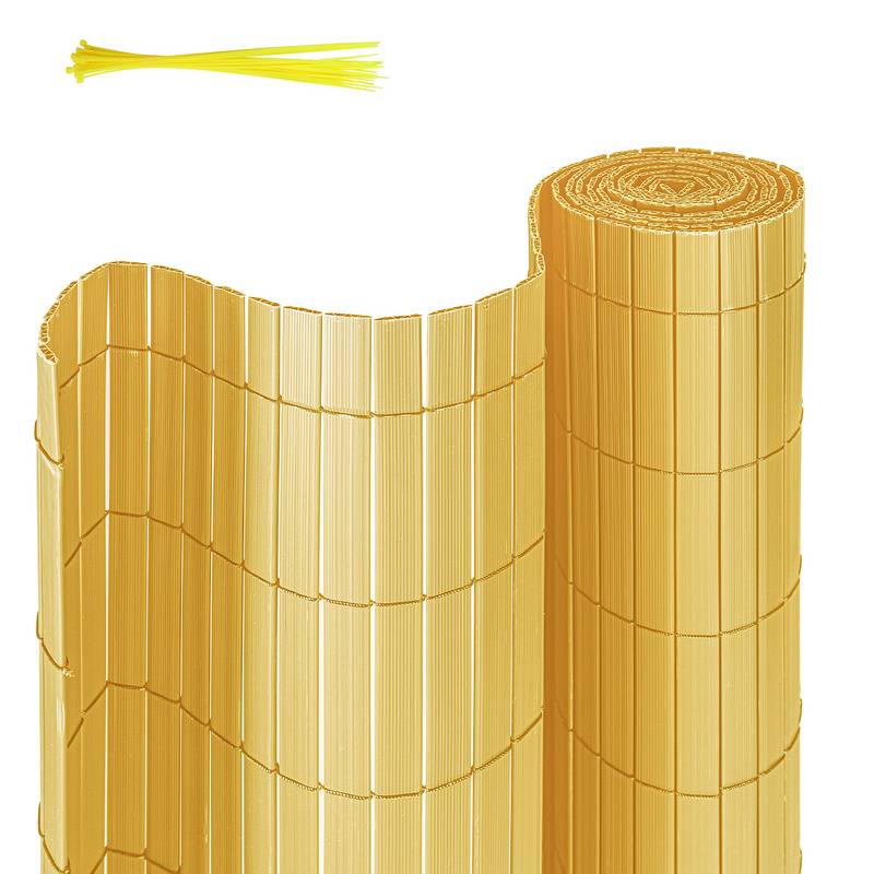 PVC Sichtschutzmatte Sichtschutzzaun Sichtschutz für Zaun Garten Wetterfest Bambus 100x700cm