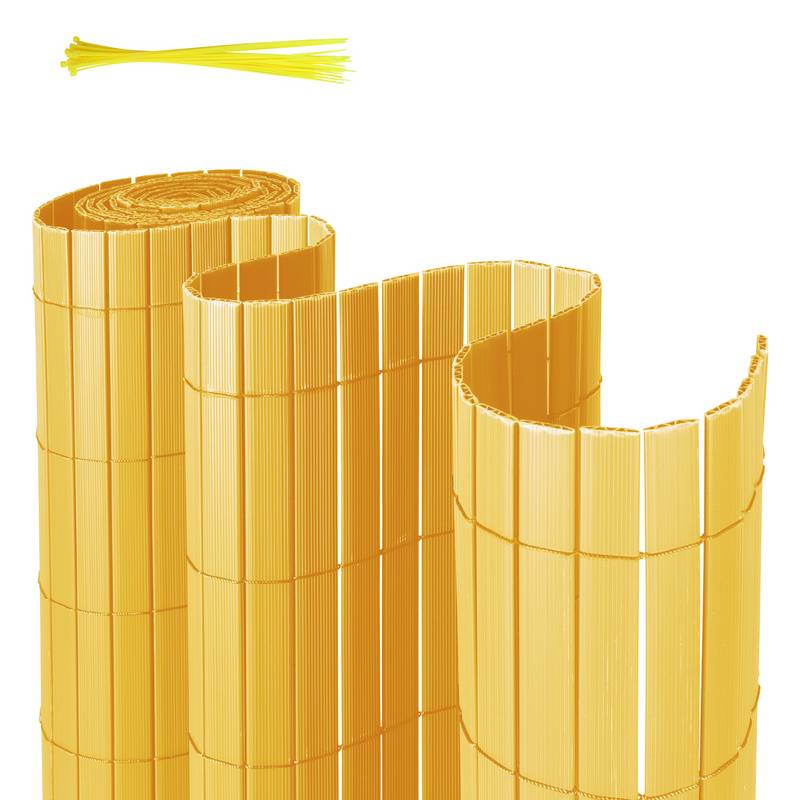 PVC Sichtschutzmatte Sichtschutzzaun Sichtschutz für Zaun Garten Wetterfest Bambus 140x300cm