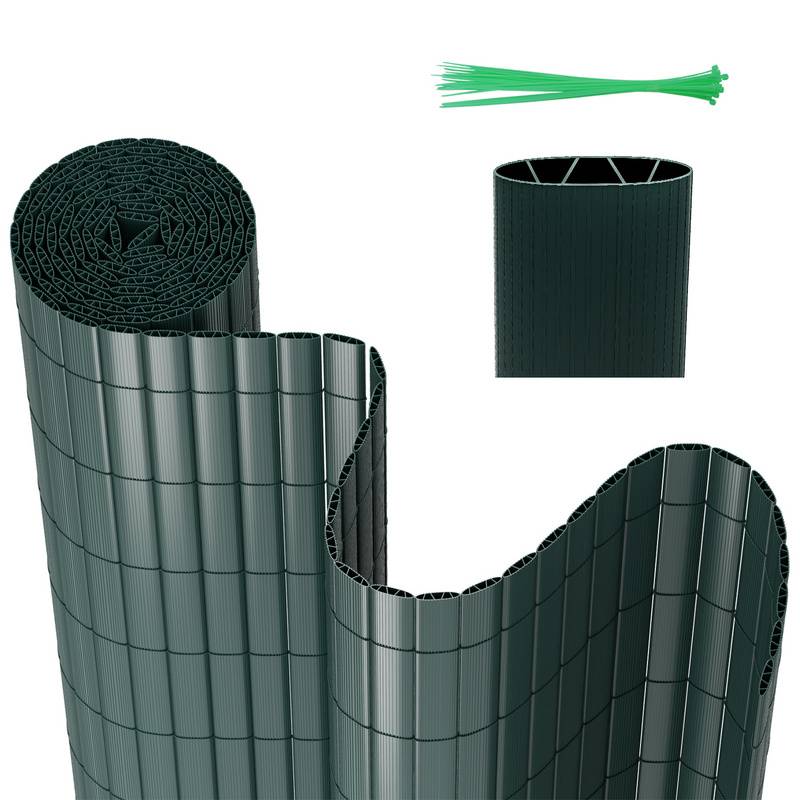 PVC Sichtschutzmatte Sichtschutzzaun Sichtschutz für Zaun Garten Wetterfest Grün 120x900cm