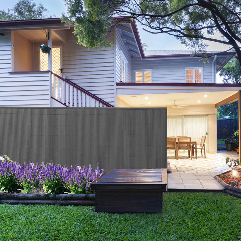 PVC Sichtschutzmatte Sichtschutzzaun Balkonsichtschutz Windschutz Sichtschutz für Zaun Balkon grau 90 x 800 cm