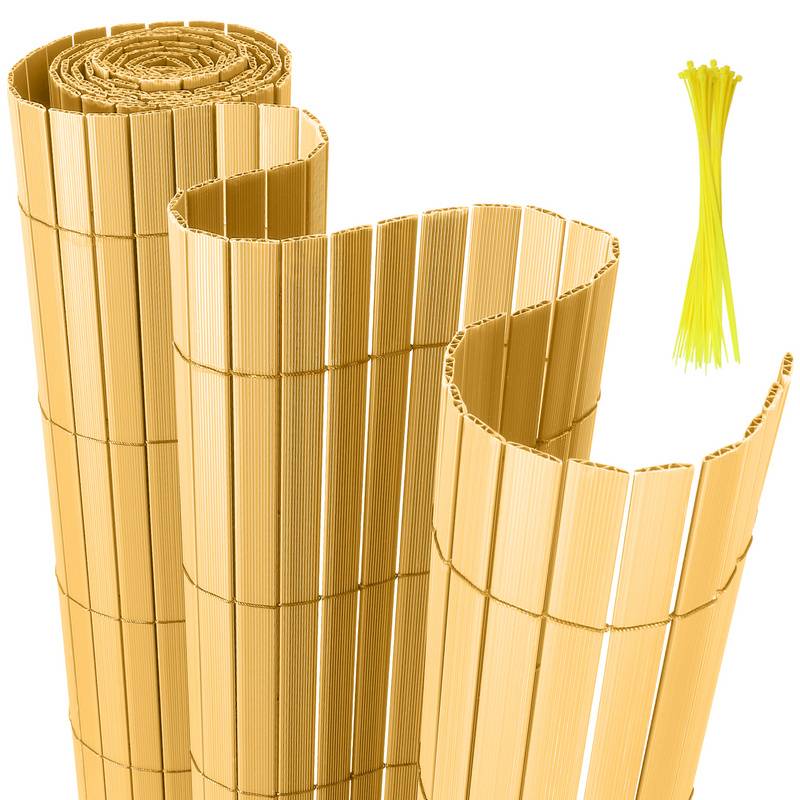 PVC Sichtschutzmatte Verstärkung Innen, Balkon Sichtschutz mit Kabelbindern, Sichtschutzzaun Windschutz Wasserdicht ohne Bohren für Balkon Garten,