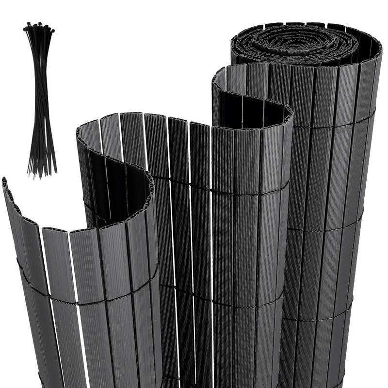 PVC Sichtschutzmatte Verstärkung Innen, Balkon Sichtschutz mit Kabelbindern, Sichtschutzzaun Windschutz Wasserdicht ohne Bohren für Balkon Garten,