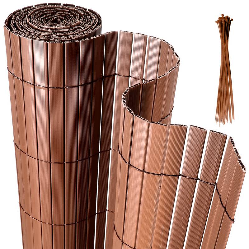 PVC Sichtschutzmatte Verstärkung Innen, Balkon Sichtschutz mit Kabelbindern, Sichtschutzzaun Windschutz Wasserdicht ohne Bohren für Balkon Garten,