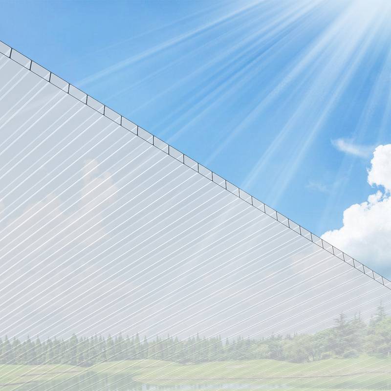 Polycarbonat Hohlkammerstegplatten - 14 Stk., 4mm dick, 121 x 60.5 cm, 10.25 m², UV-beständig, transparent - Doppelstegplatte, Gewächshausplatten