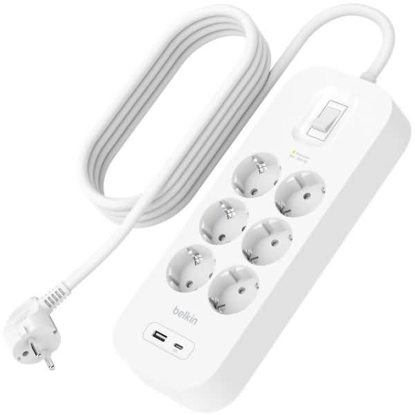 Belkin Steckdosenleiste 6-Fach, 18W 2m Kabel