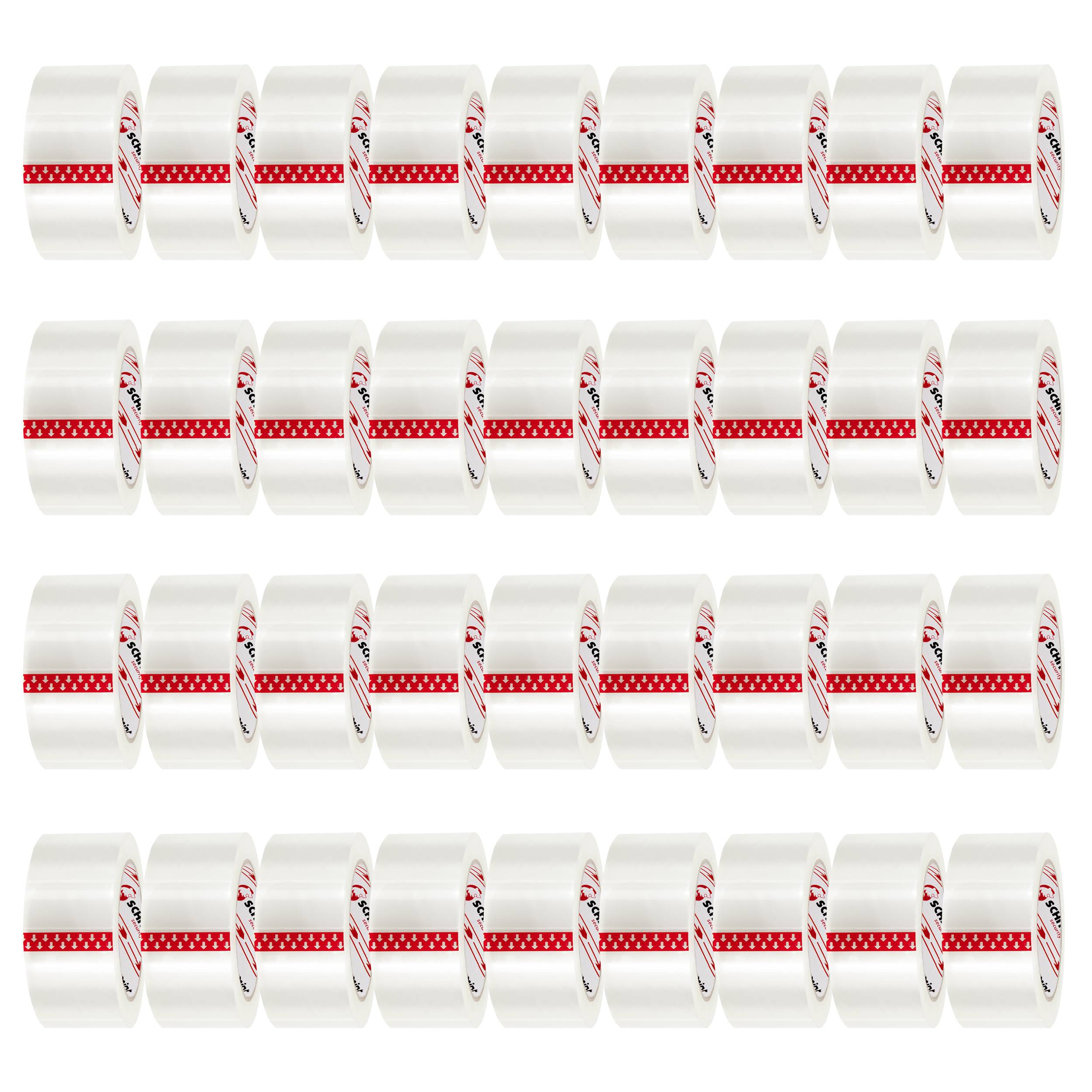 SCHMIDT security tools Klebeband - 100m - 48mm - 36 Rollen - 45my - Transparent - Packband - Paketklebeband - Packetband - Verpackungsband