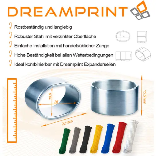 Dreamprint 10x Würgeklemme 12mm Klemme Pressklemme Expanderseil Planenseil Gummiseil Seil Seilklemme Stahl verzinkt Dreamprint 10x Würgeklemme 12mm Klemme Pressklemme Expanderseil Planenseil Gummiseil Seil Seilklemme Stahl verzinkt