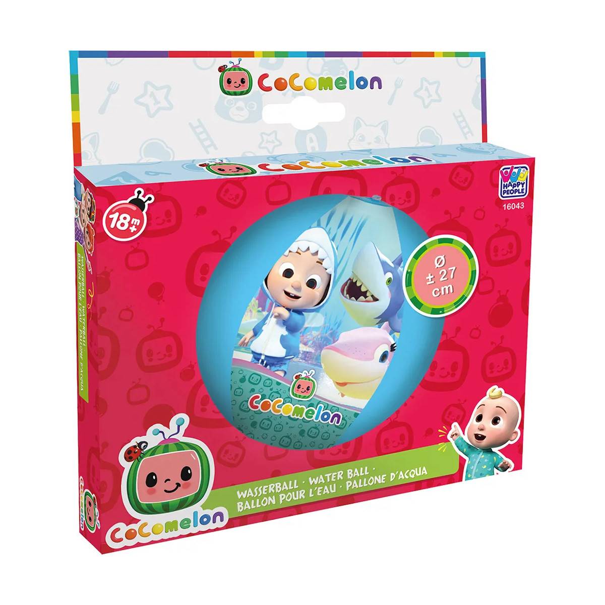 Happy People 16043 - Strandball - Cocomelon (29cm) Kinderball Spielball Wasserball