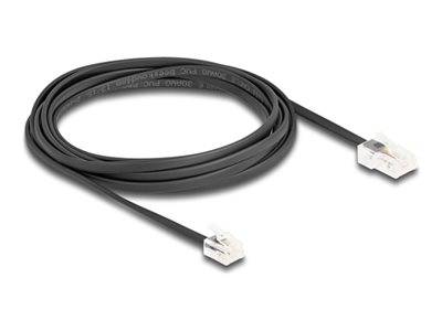 DELOCK Telefonkabel RJ45 Stecker zu RJ11 schw. 3m Multimedia-Technik Adapter