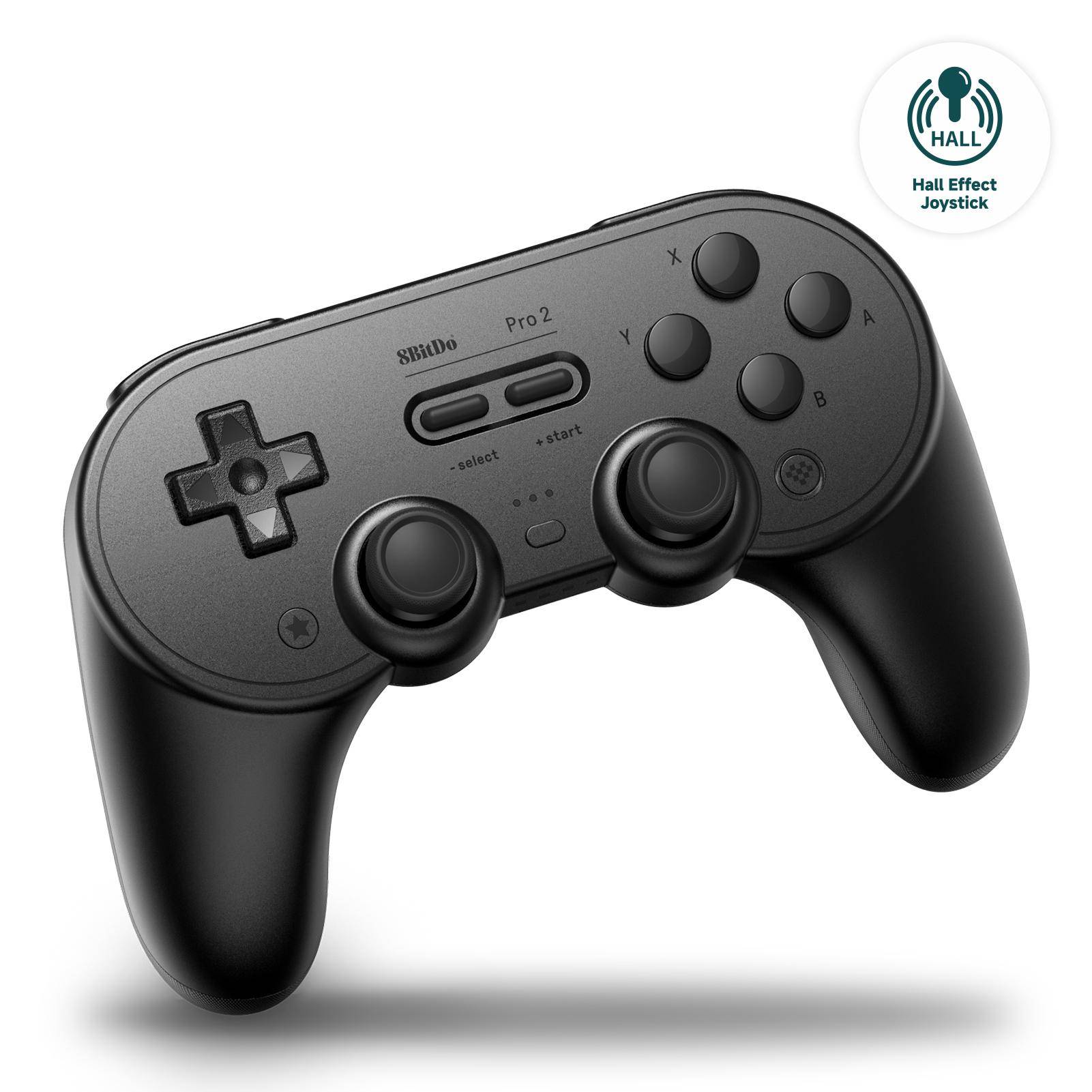8BitDo PRO 2 Gamepad Hall-Effekt Technologie, Bluetooth USB-C, programmierbar, 1000 mAh, Schwarz