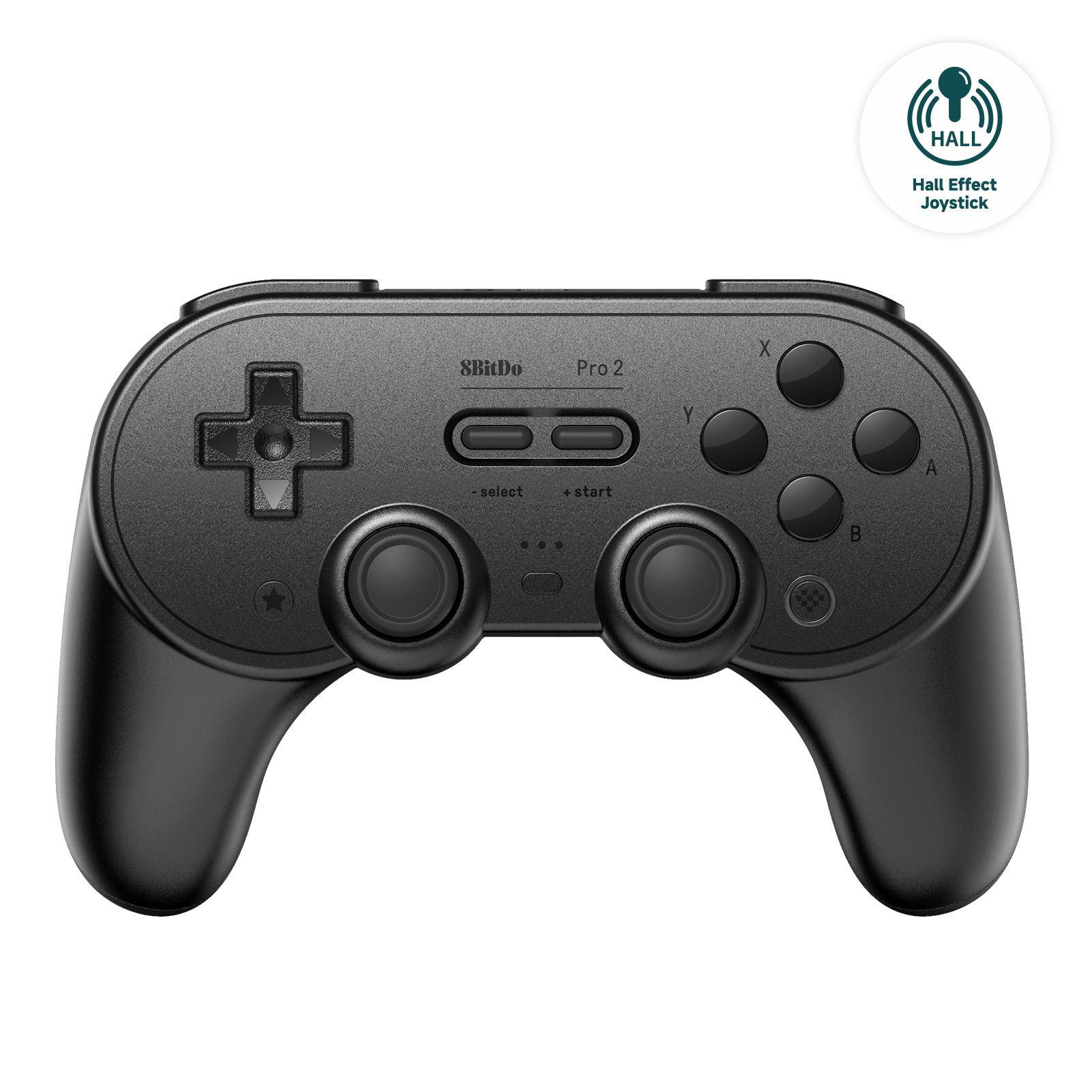 8BitDo PRO 2 Gamepad Hall-Effekt Technologie, Bluetooth USB-C, programmierbar, 1000 mAh, Schwarz