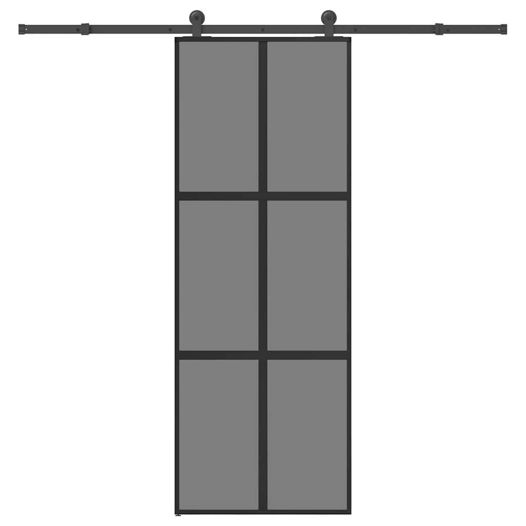 vidaXL Schiebetür mit Beschlag 76x205 cm Hartglas & Aluminium