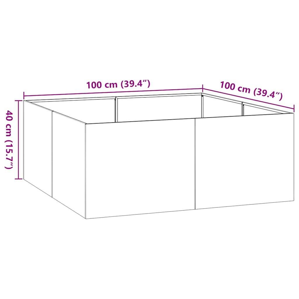 vidaXL Pflanzkübel 100x100x40 cm Edelstahl
