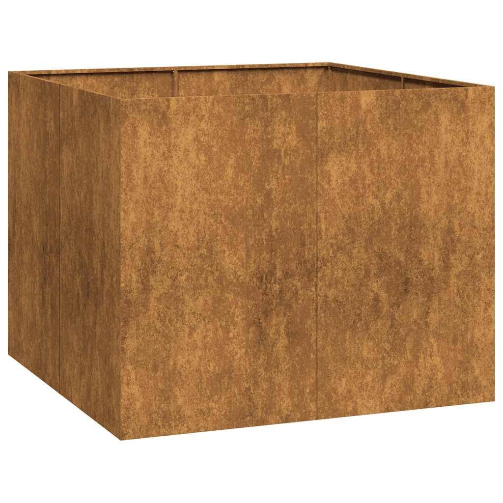 vidaXL Pflanzkübel Rostig 100x100x80 cm Wetterfester Stahl