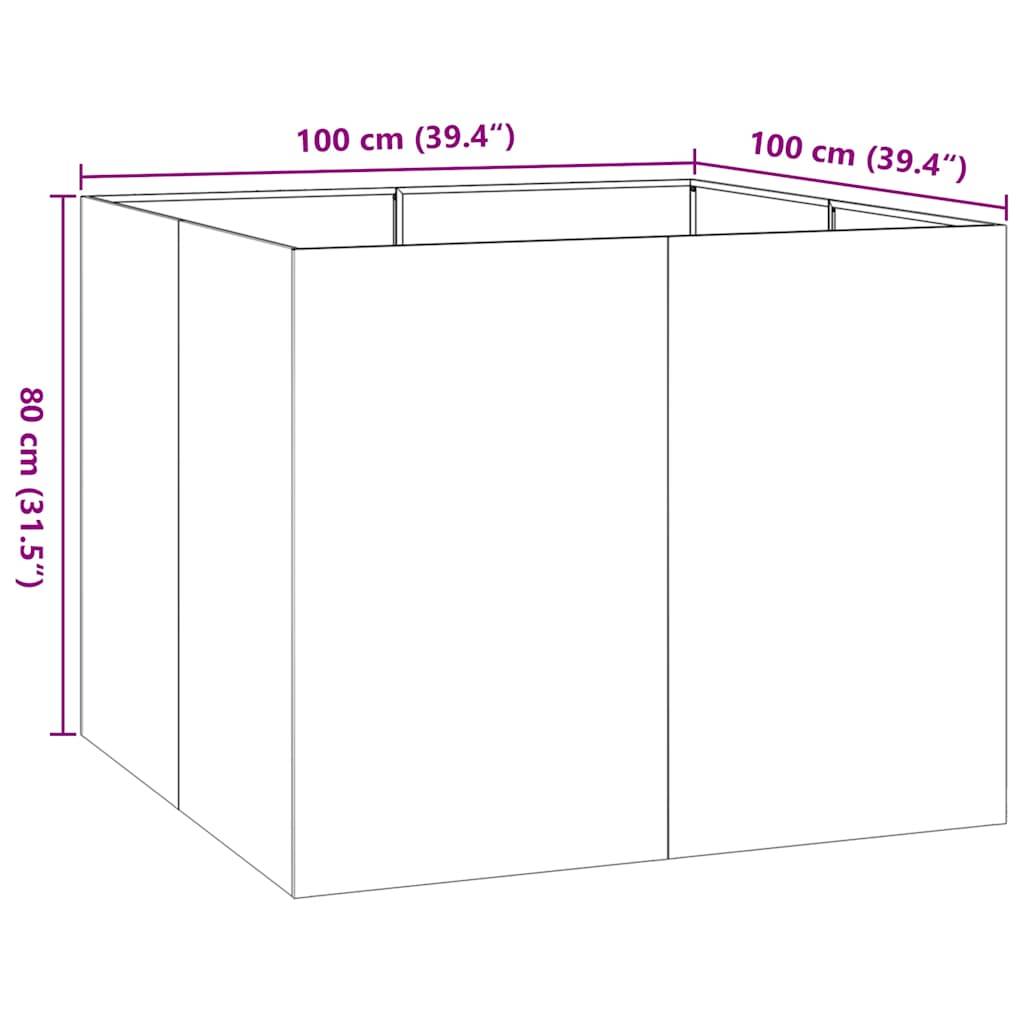 vidaXL Pflanzkübel Rostig 100x100x80 cm Wetterfester Stahl