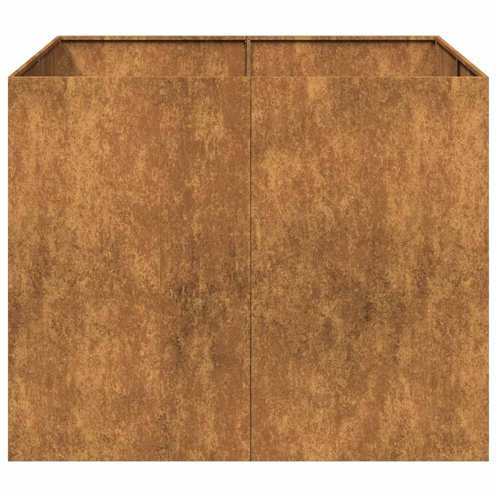 vidaXL Pflanzkübel Rostig 100x100x80 cm Wetterfester Stahl