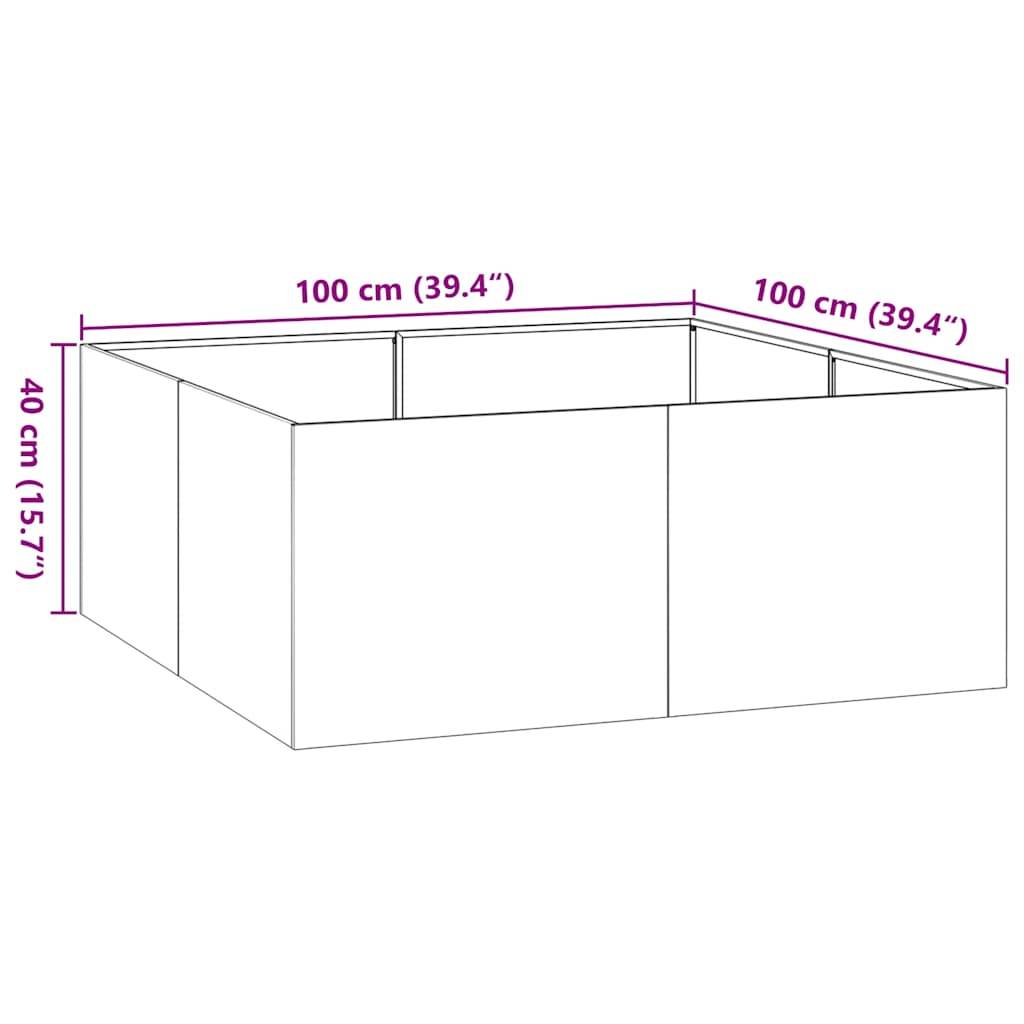 vidaXL Pflanzkübel Schwarz 100x100x40 cm Stahl