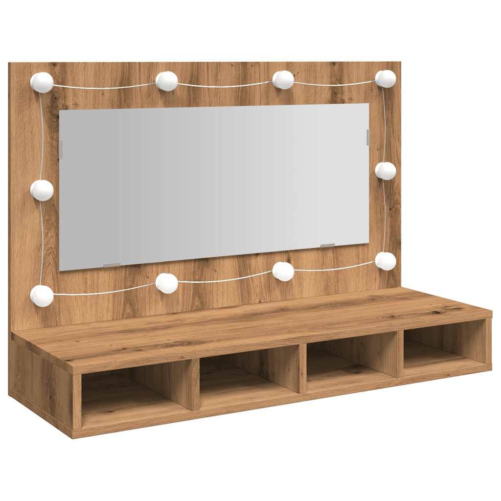 vidaXL Spiegelschrank mit LED Artisan Eichen-Optik 90x31,5x62 cm