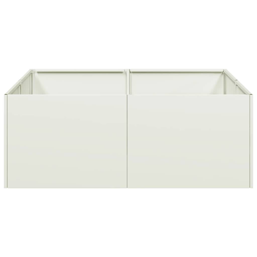 vidaXL Pflanzkübel Weiß 80x80x30 cm Stahl