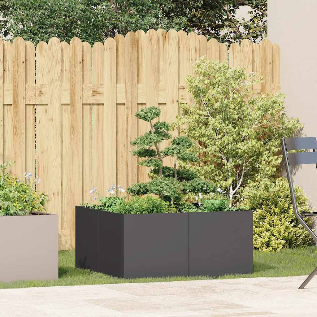 vidaXL Pflanzkübel Schwarz 80x80x40 cm Kaltgewalzter Stahl