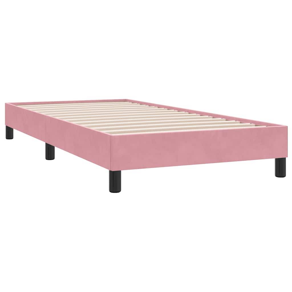 vidaXL Boxspringbett mit Matratze Rosa 100x210 cm Samt