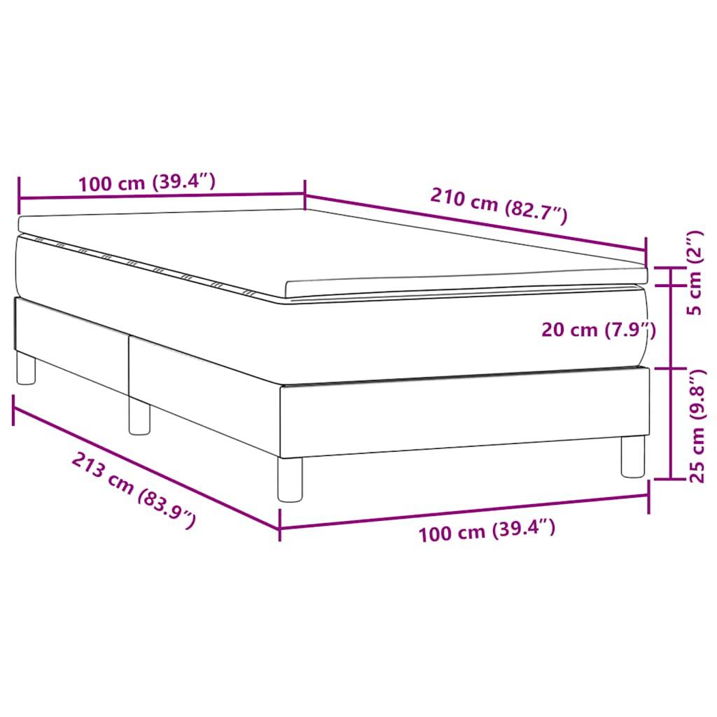 vidaXL Boxspringbett mit Matratze Rosa 100x210 cm Samt