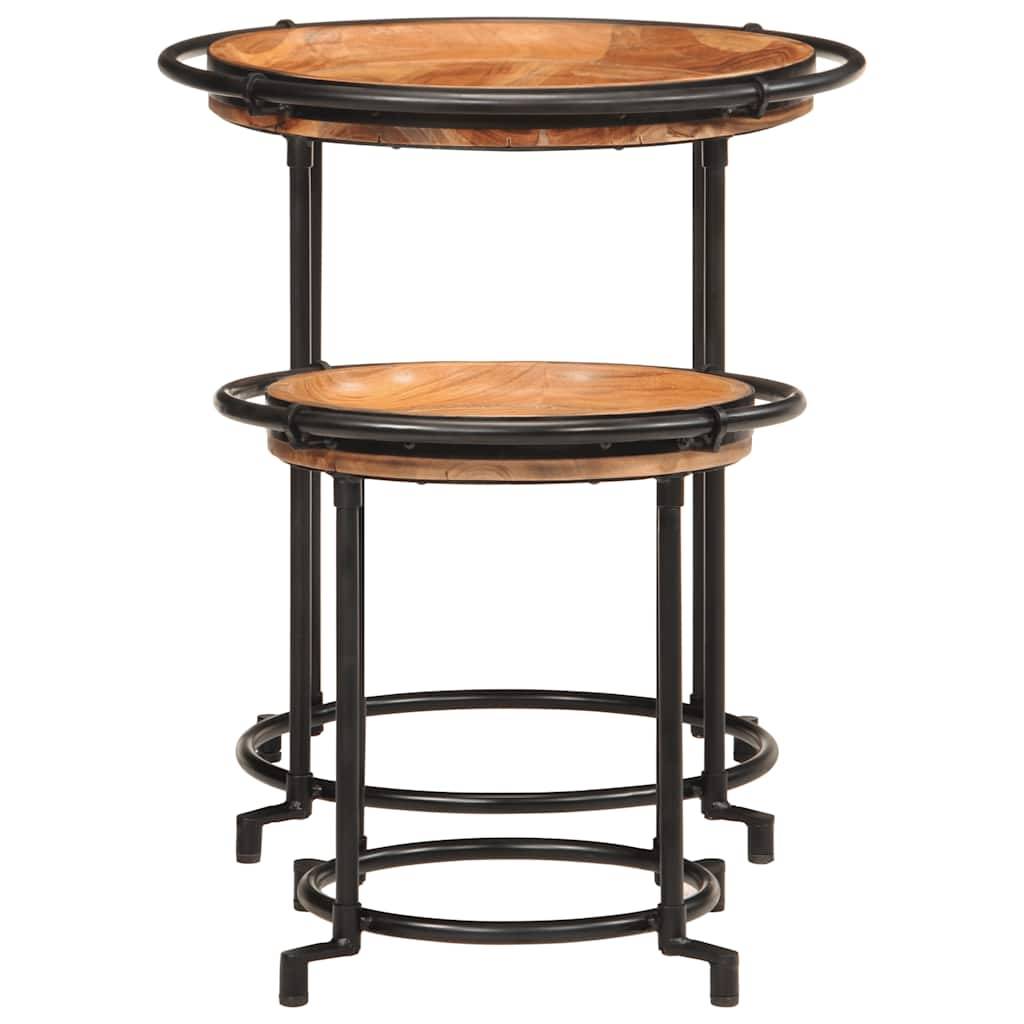 vidaXL 2-tlg. Beistelltisch-Set Massivholz Akazie