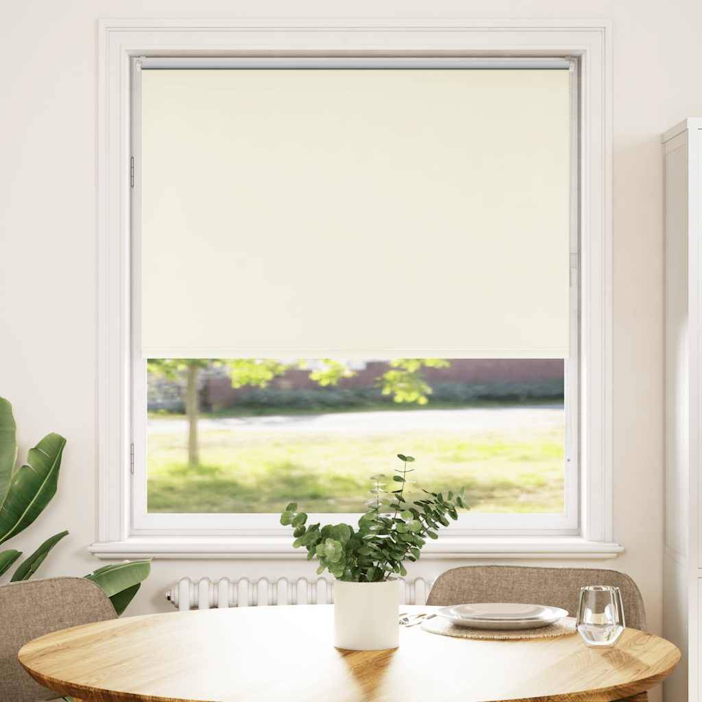 vidaXL Verdunkelungsrollo Cremeweiß 90x130cm Stoffbreite 85,7 cm