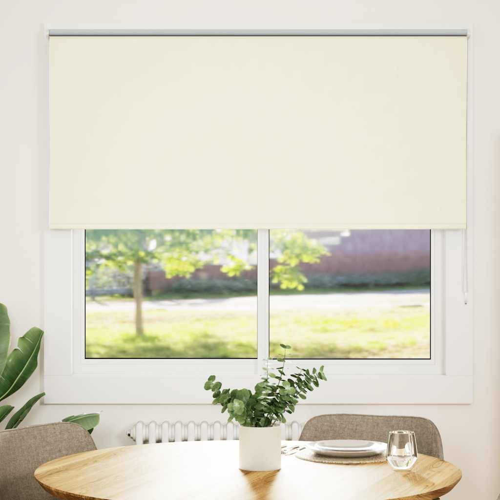 vidaXL Verdunkelungsrollo Cremeweiß 145x130cm Stoffbreite 141,6cm