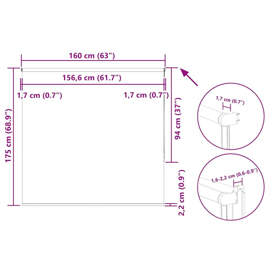 vidaXL Verdunkelungsrollo Marineblau 160x175 cm Stoffbreite 156,6 cm