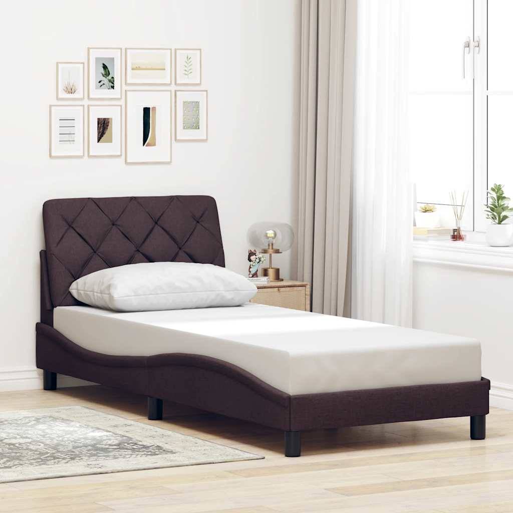vidaXL Bettgestell ohne Matratze Dunkelbraun 80x200 cm Stoff