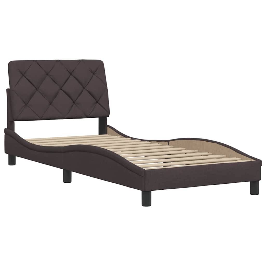 vidaXL Bettgestell ohne Matratze Dunkelbraun 80x200 cm Stoff
