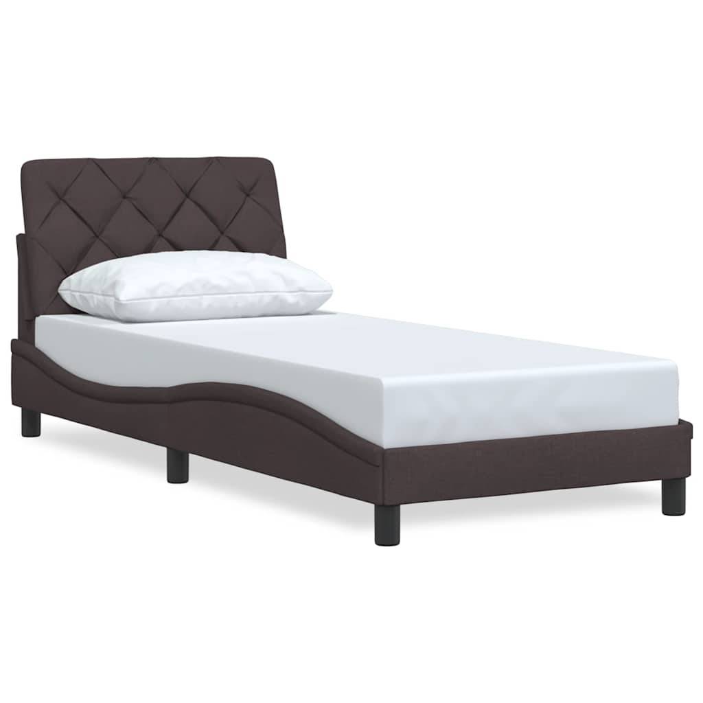 vidaXL Bettgestell ohne Matratze Dunkelbraun 80x200 cm Stoff