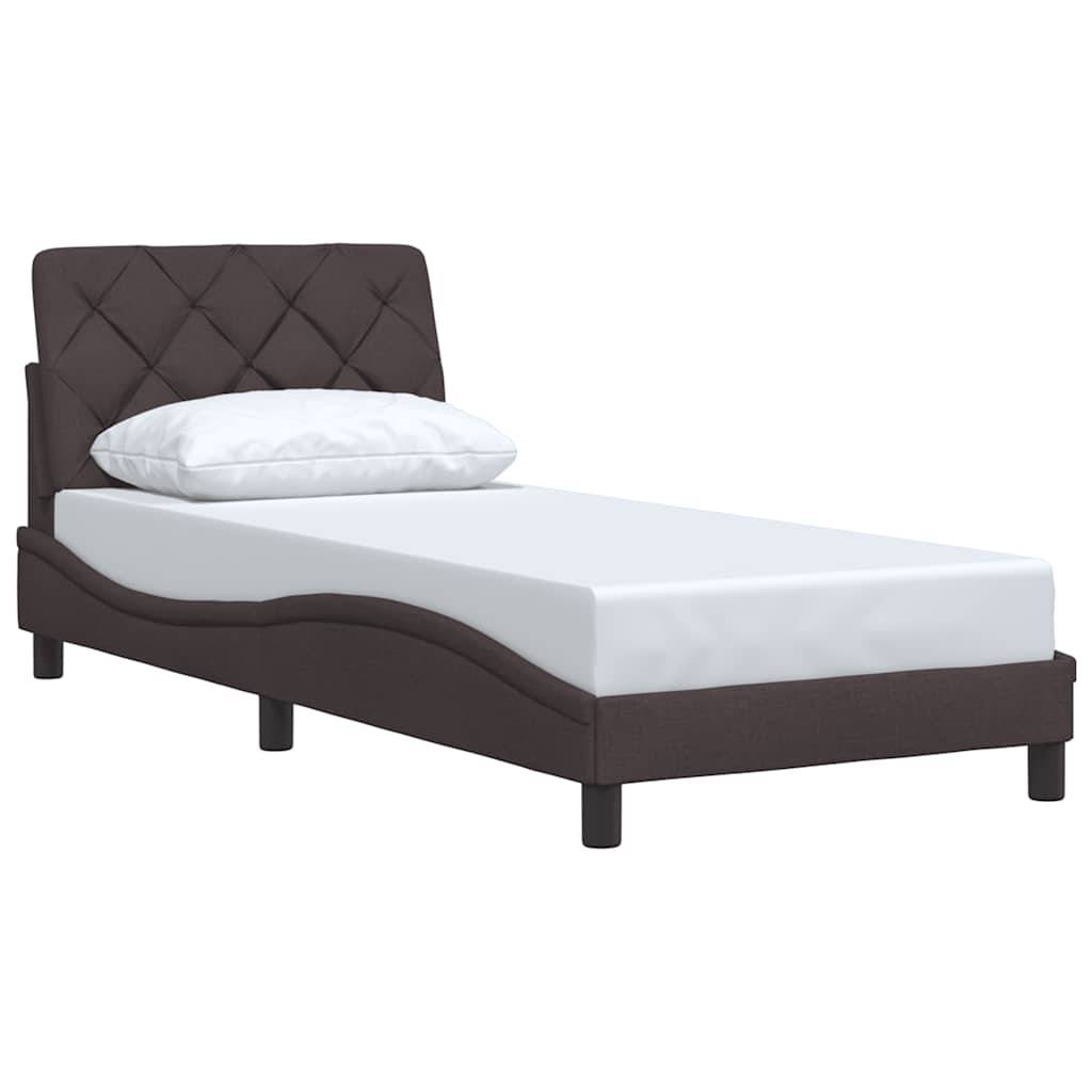 vidaXL Bettgestell ohne Matratze Dunkelbraun 80x200 cm Stoff