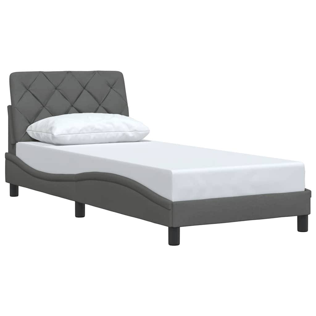 vidaXL Bettgestell ohne Matratze Dunkelgrau 90x200 cm Stoff