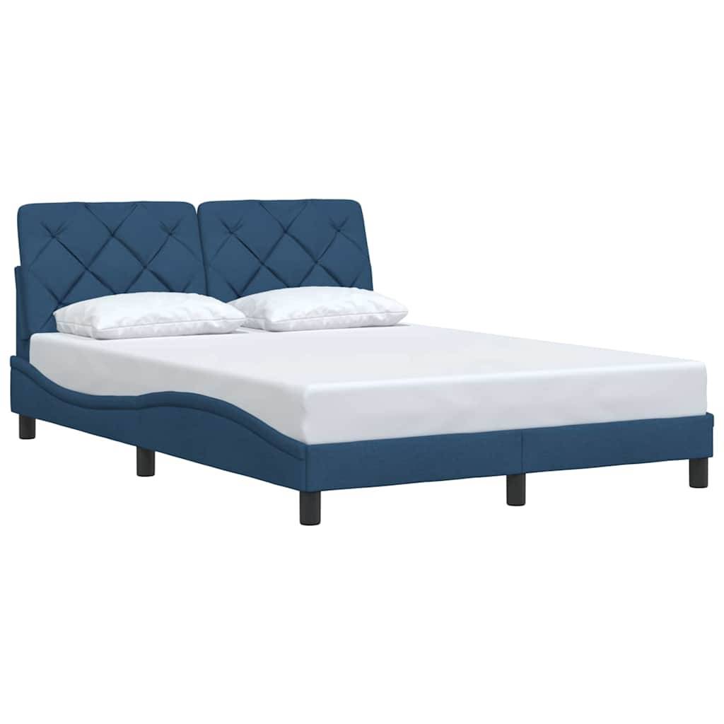 vidaXL Bettgestell ohne Matratze Blau 140x200 cm Stoff
