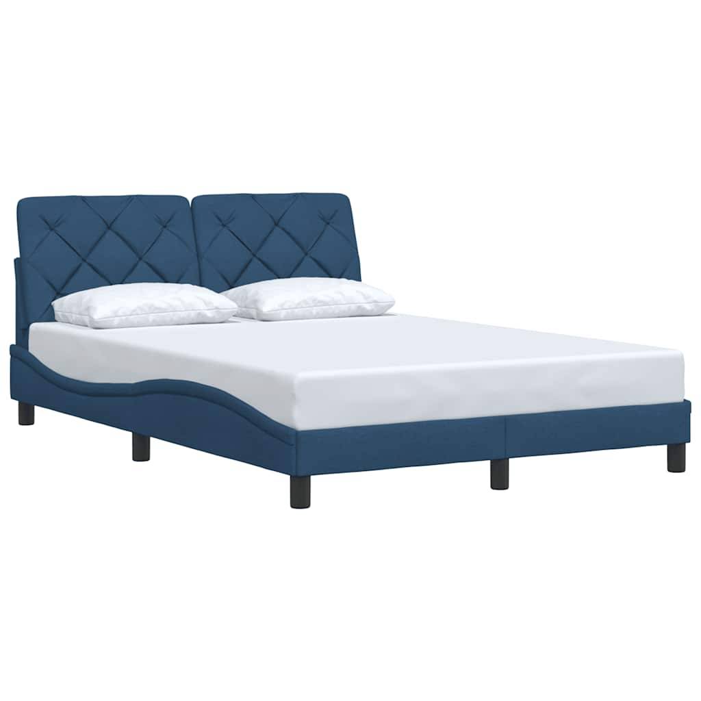 vidaXL Bettgestell ohne Matratze Blau 140x200 cm Stoff