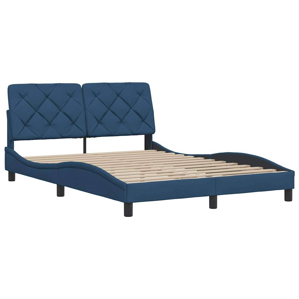 vidaXL Bettgestell ohne Matratze Blau 140x200 cm Stoff