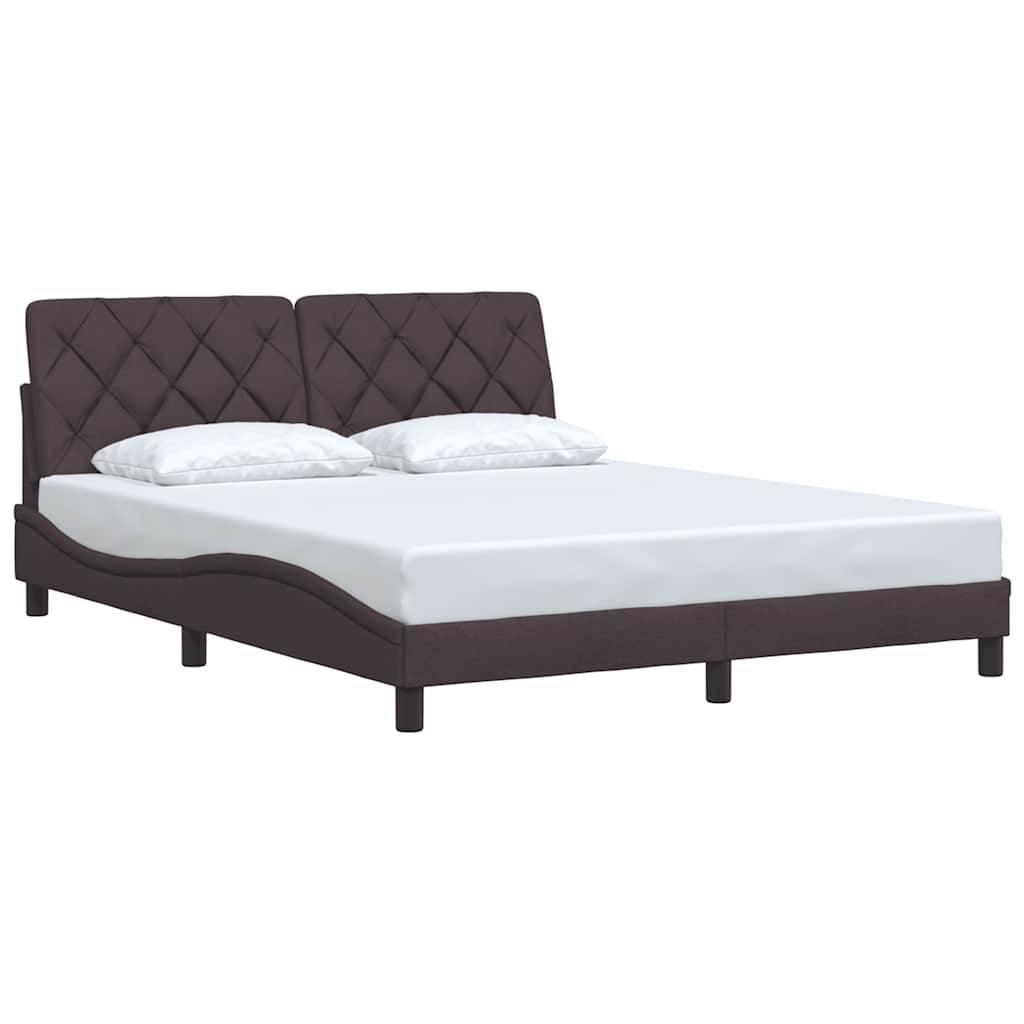 vidaXL Bettgestell ohne Matratze Dunkelbraun 160x200 cm Stoff