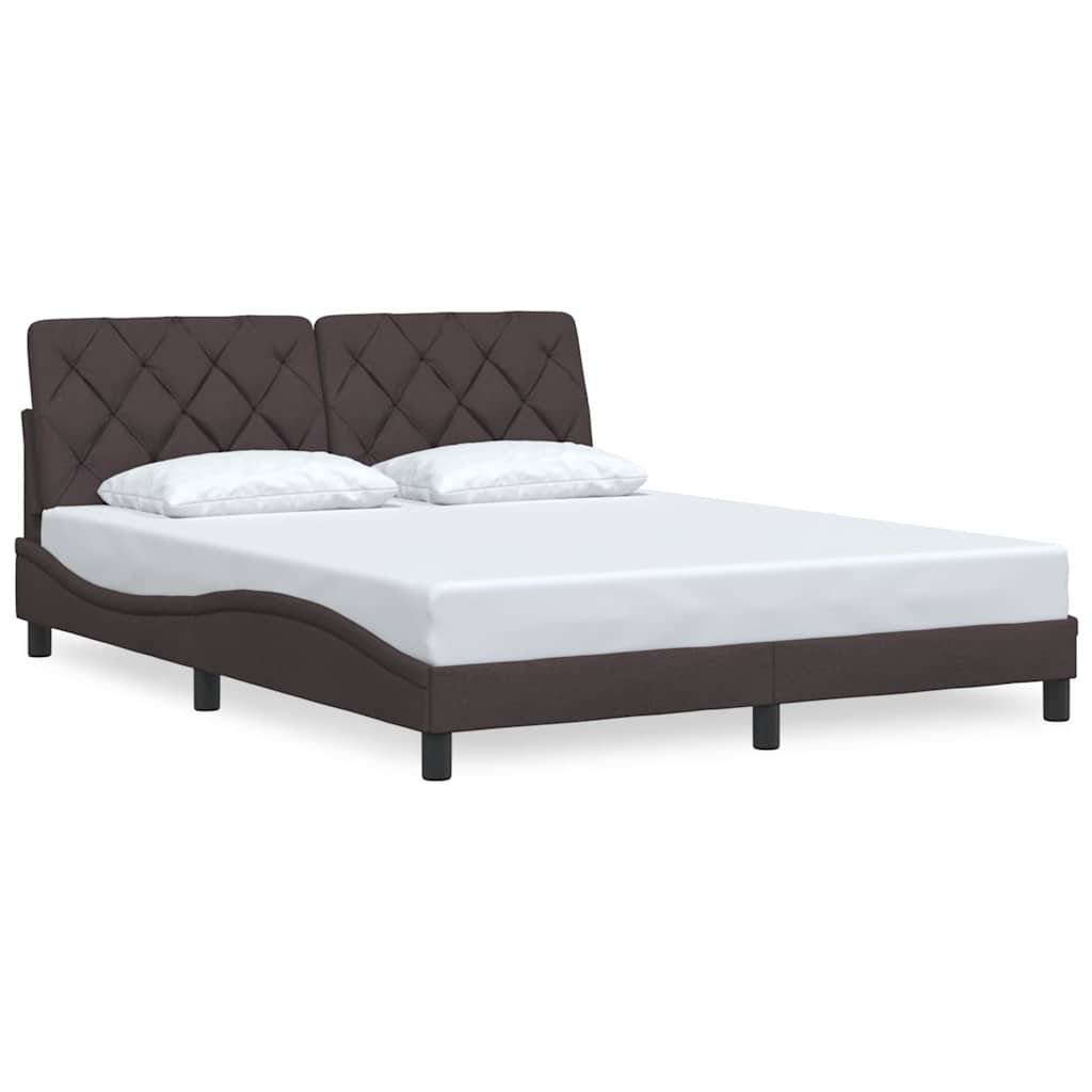 vidaXL Bettgestell ohne Matratze Dunkelbraun 160x200 cm Stoff