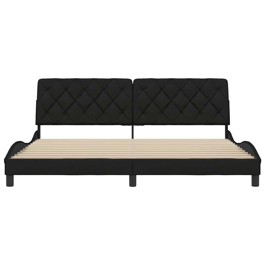 vidaXL Bettgestell ohne Matratze Schwarz 200x200 cm Stoff