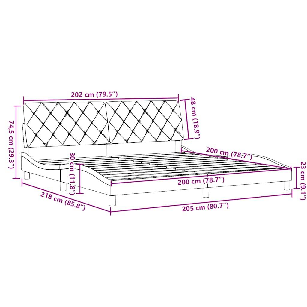 vidaXL Bettgestell ohne Matratze Schwarz 200x200 cm Stoff
